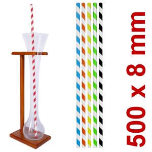 Extra lange Papier-Trinkhalme 500 x 8 mm