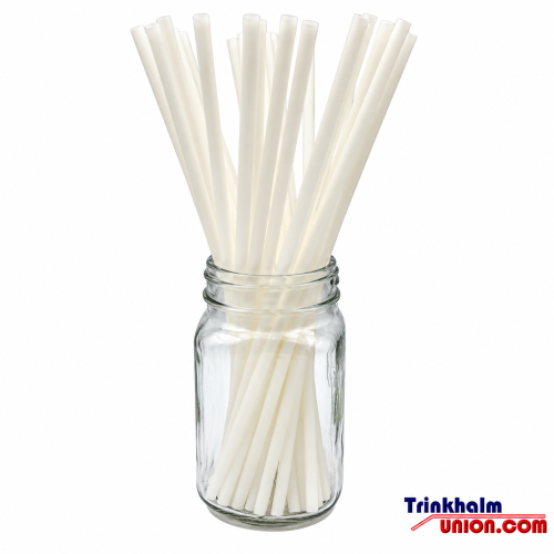 5.000 (10x500 St.) PLA FREIE & hitzebeständige LONGDRINK Trinkhalme - 250x6 mm - naturweiß
