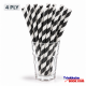 4.000 (16x250 St.) 4 lagige PAPIER CAIPI "lang" Trinkhalme - 200x8 mm - gestreift schwarz