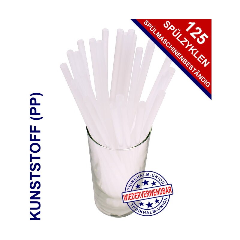 Transparente PP JUMBO Trinkhalme 250 x 8 mm